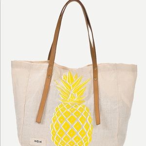 Organic cotton pineapple tote bag